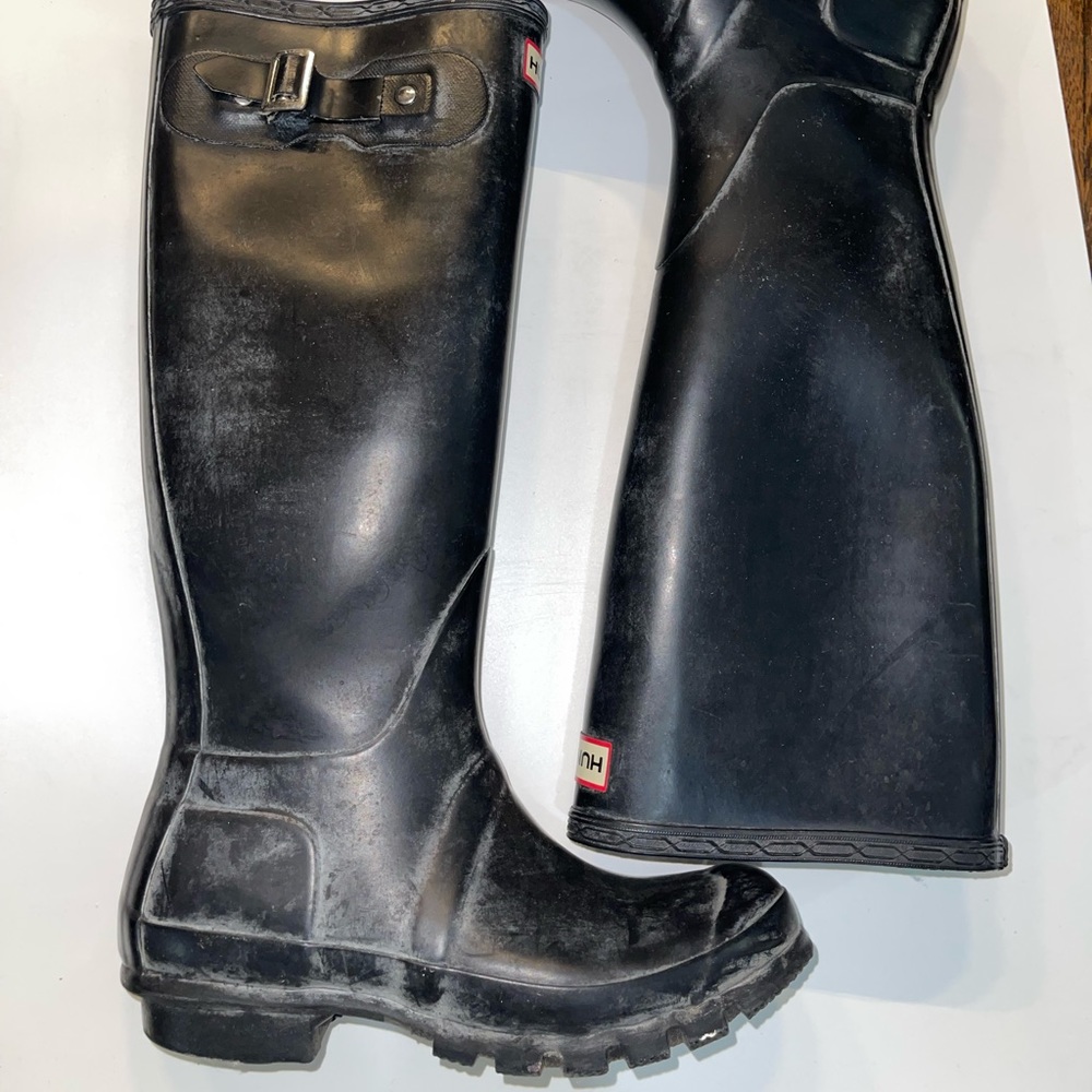 Hunter Rain Tall Boots Size 6 Black - Picture 3 of 6